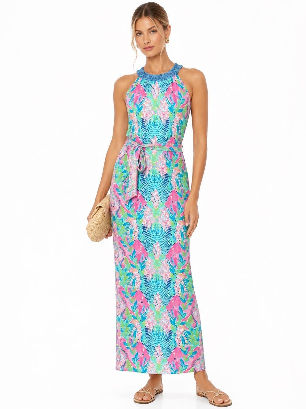 NWOT LILLY PULITZER Monterrey Print Tropical Maxi Dress Size Small